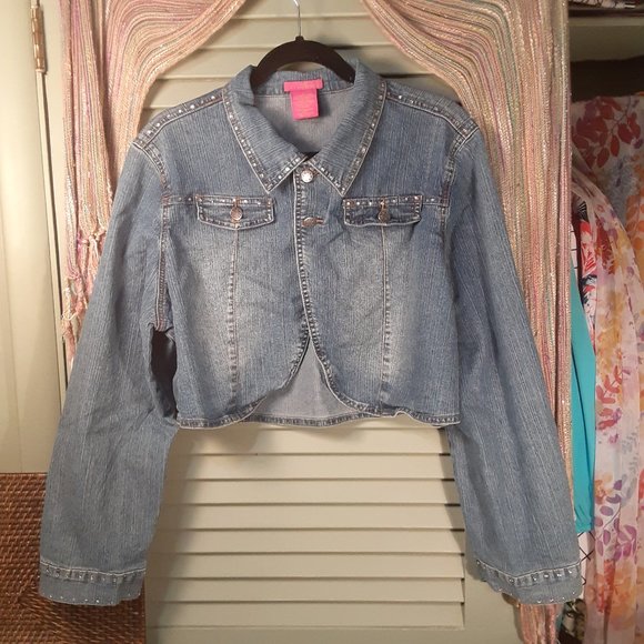 rhinestone denim jacket plus size